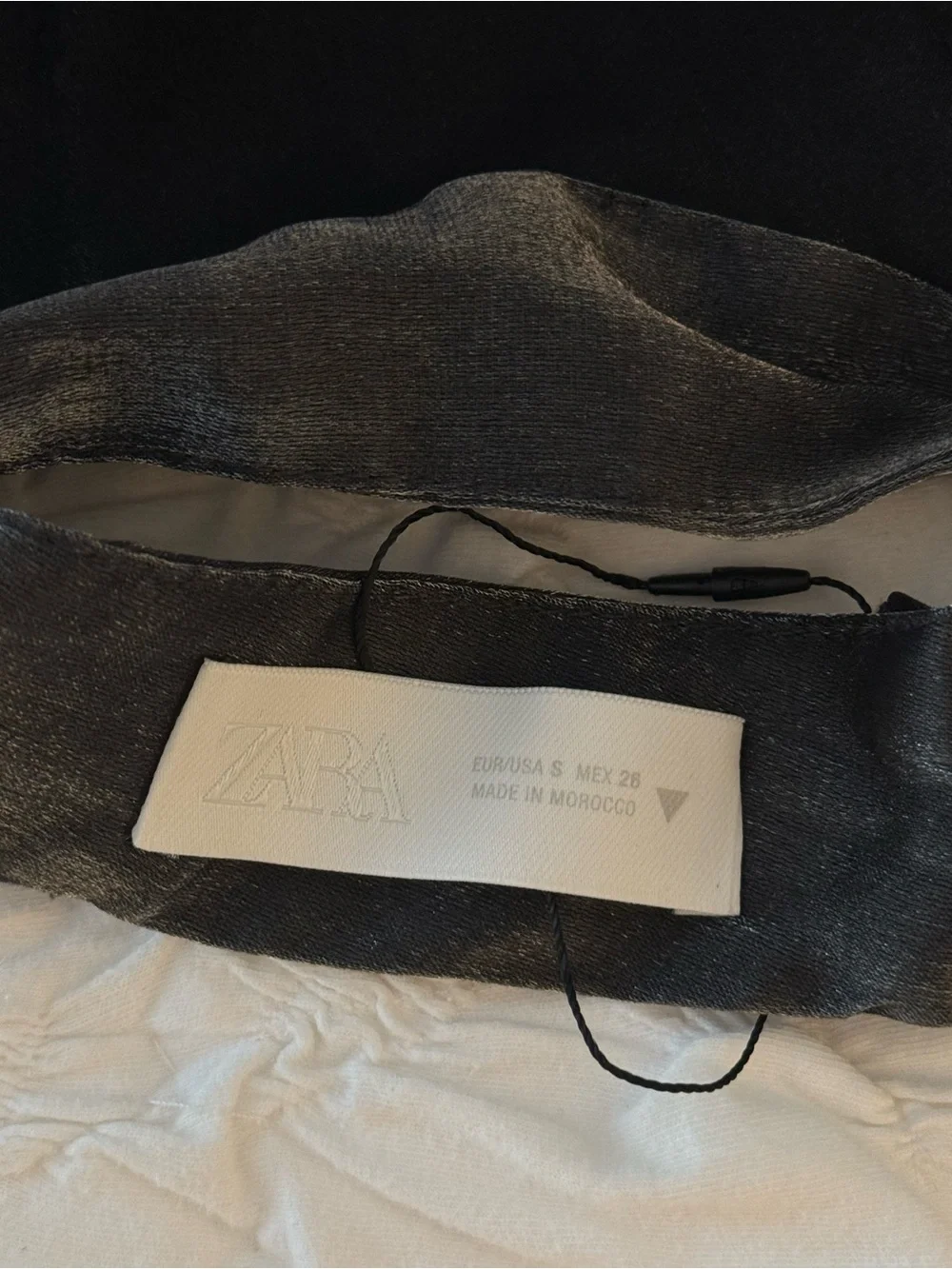 Zara Backless charcoal gray metallic halter top